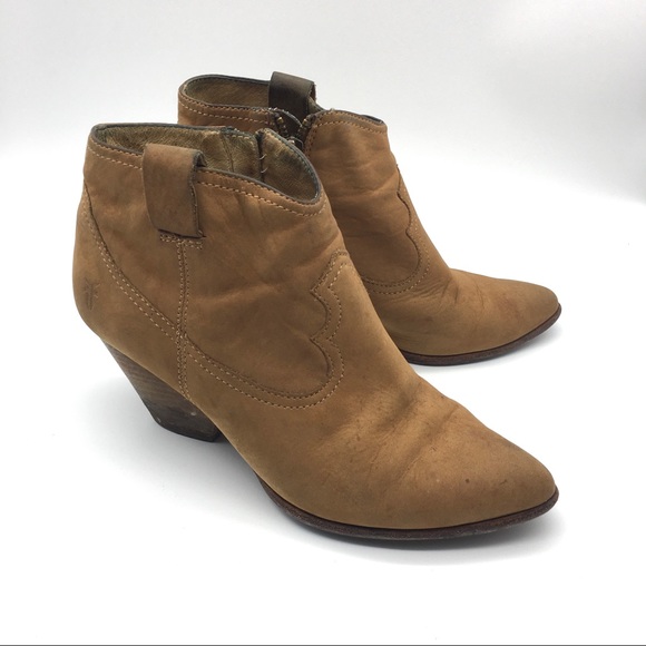 Frye Reina Brown Suede Booties - Picture 3 of 14